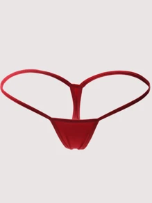 5件套性感牛奶丝低腰T背女士丁字裤，舒适性感外出内衣 - 彩色 - 查看 5