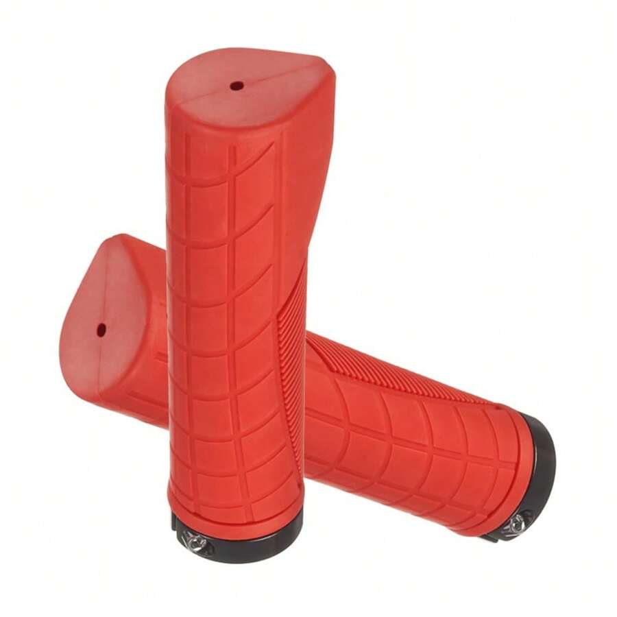 1 Cặp Tay Lái Cao Su Nhiều Màu Cho Xe Đạp Leo Núi, Xe Đạp Có Khóa Chống Trượt, Hấp Thụ Sốc, Sửa Đổi Phụ Kiện Xe Đạp Xe Đạp Gấp Bay - Đỏ - Xem 1