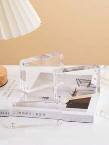 1入組亞克力強力磁性相框，帶架子，可作桌上名片夾、水晶相框、標價牌或偶像卡磁性徽章使用