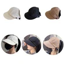 1頂女士格紋寬沿運動遮陽帽，具有通風、防紫外線功能，適合戶外活動