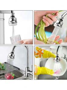 3 Mode Kitchen Faucet Aerator, Sink Faucet Splash Extender, 360 Degree Rotatable Faucet, Sprayer Head Anti Splash Tap, Shower Water Saving(Lengthened 2 Styles Random) - Silver - View 7