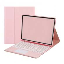 蓝牙触控板键盘兼容 iPad 10.2 7 8 9th Pro 10.5 Air 3 保护套 Pro 11 2022 Air 5 Air 4 10.9 英寸第 10 代智能折叠支架保护套带铅笔槽 - 粉色 - 查看 9