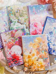 CANDY POETRY 30 tờ/gói Giấy chất liệu sổ lưu niệm thiết kế hoa & hoa, Giấy nền trang trí DIY, Quà tặng ngày lễ, Vật liệu cắt dán thủ công, Dự án sổ lưu niệm cá nhân Đồ dùng văn phòng phẩm trường học sáng tạo - Đỏ - Xem 7