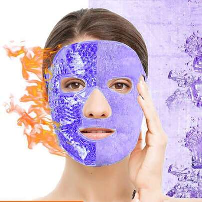 1pc Cooling Gel Bead Mask For Face, Reducing Swelling & Pain, Soothing Migraines, Eye Bags, Sinusitis, Puffy Eyes & Redness, With Soft Plush Backing,