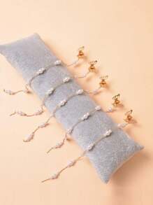 5pcs/Set Mini Butterfly & Chain Hair Claw For Girls, Alloy - Gold - View 3
