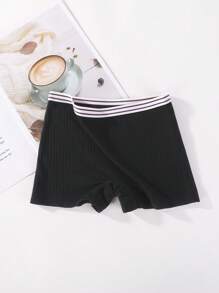 Bộ 3 quần lót trơn cạp thấp cho nữ, quần đùi ống vuông cho nữ - màu đen - Xem 2