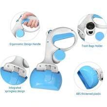 1pc Dog Poop Scooper Portable Pet Pooper Scooper With Garbage Bag For Outdoor Activities - Baby Blue - View 8