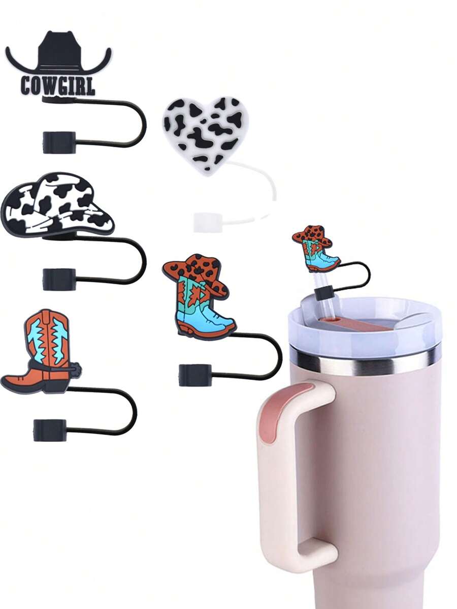 5 Cái/bộ 10 Mm Phong Cách Phương Tây Mũ Cao Bồi & Giày Bốt Họa Tiết Trang Trí Mũ Rơm Silicon Chống Bụi, Thích Hợp Cho Trang Trí Tiệc Ly - Nhiều màu - Xem 1