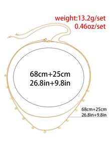 多層身鏈女士合金飾品2024夏季朋克極簡閃光性感腰鏈 - 金色 - 查看 3