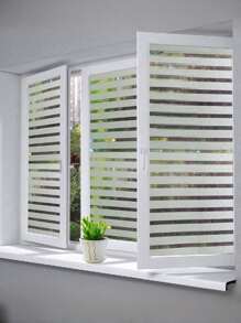 1 Roll Of Black Window Privacy Film, Protection From Prying Eyes Privacy Window Film, UV Protection 100% Blackout Window Film, Suitable For Indoor, Home, Office, Kitchen Window Film - White - View 2