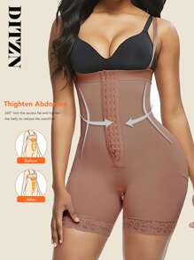 Shapewear For Women Tummy Control S Post Surgery Compression Body Shaper With Open Crotch - Coffee Brown - View 3
