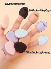 12Pcs Makeup Sponge/Powder Puff Set Consisting Of 3 Triangular Powder Puffs, 3 Mini Air Cushion Powder Puffs, 3 Water Drop Shaped Beauty Eggs, And 3 Mini Makeup Sponge. Suitable For Liquid Foundation, Powder Foundation, And Concealer Cream. Suitable For All Skin Types Makeup Tool - Multicolor - View 9