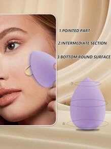 12Pcs Makeup Sponge/Powder Puff Set Consisting Of 3 Triangular Powder Puffs, 3 Mini Air Cushion Powder Puffs, 3 Water Drop Shaped Beauty Eggs, And 3 Mini Makeup Sponge. Suitable For Liquid Foundation, Powder Foundation, And Concealer Cream. Suitable For All Skin Types Makeup Tool - Multicolor - View 8