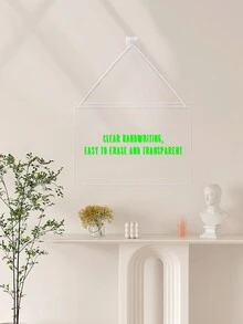 1pc Acrylic Wall-Mounted Whiteboard Decor (6 Whiteboard Markers Included), Suitable For Bedroom, Living Room, Kitchen, Wall-Mounted Decorative Memo Board, Transparent Acrylic Erasable - White - View 7