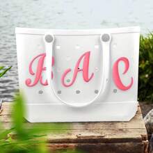 1pc Pink Letters For Beach Bag Decorative Charm Insert Bag Accessories Beach Bag Accessories For Women's Rubber Beach Handbag EVA Bag Personalized Handbag 3D Letters DIY Your Bag(LetterA-Z)  Beach Accessories Rubber Beach Bag