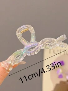 5pcs/1set Women Y2K Stylish Cute White Laser Holographic Mermaid, Butterfly, Square, Twist Shape Large Plastic Hair Clips, Elegant Chic Simple Minimalist Hair Accessories For Casual, Party, Commuting, Vacation, Tied Hair, Facial Wash, Makeup, Outfit Matching Hair Claws Claw Clips Hair Jaw Clip Hair Clamps Hair Clutch Hair Catcher Clip, School Stuff, College