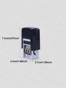 (Requires Self Provided Ink,Add Ink Or Quick Drying Ink On Your Own) 1 PC Creative DIY Handle Account Date Stamps Stamping Mud Set Mini Self-Inking Stamps For Scrapbooking Office Supplies Emboss 4MM Square Mini Date Convenient Stamping DIY Seal Scrapbooking Supplies Date Seal Office Supplies Mud Set Date Stamps Labels Stationery - Black - View 2