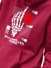 Men Hoodies - Màu Đỏ Sâu - Xem 1