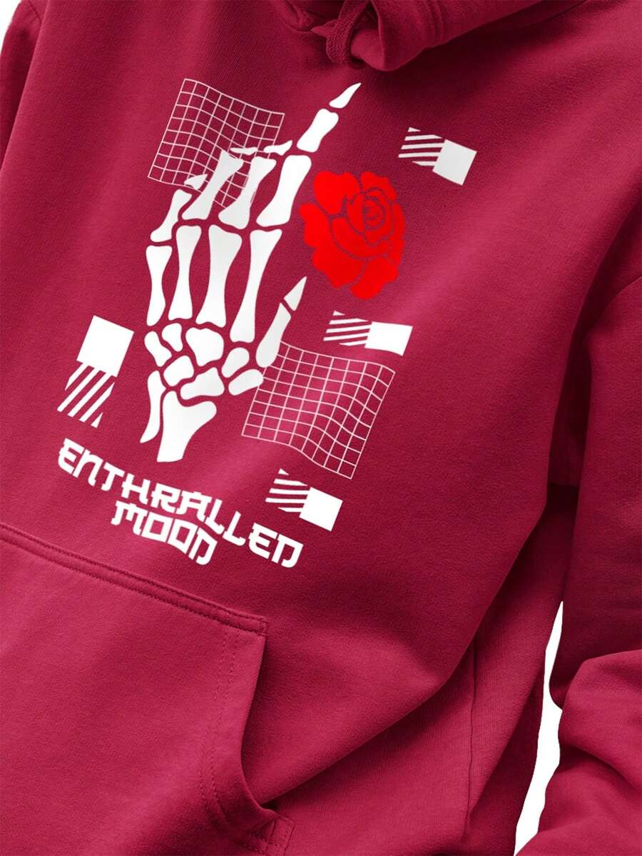 Men Hoodies - Màu Đỏ Sâu - Xem 1