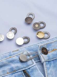5 piezas de extensores de cintura de botón aleatorios para pantalones, jeans sin costuras ajustables y retráctiles, extensores de botones metálicos para ampliar la cinturilla
