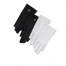 1 Pair Thin Women Spring/Summer/Autumn Sports Touch Screen UV Protection Non-Slip Half Finger Gloves For Cycling And Driving