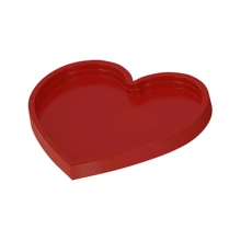 Bandeja Decorativa Coração Festa 20x22cm Várias Cores Cor:Vermelho