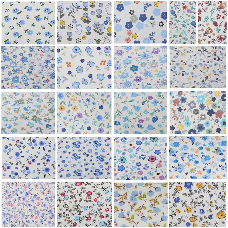 84 Pcs Blue Charm Packs For Quilting 5 Inch, Precut Cotton Quilting