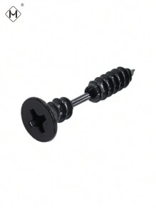 1pc Fashion Punk Style Stainless Steel Cross Screw Earring, Unisex Daily Wear - Phillips Screws - View 19