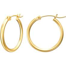 1 Paire De Boucles D'oreilles Créoles Rondes Audacieuses Pour Femmes, Plaquées Or, Conception Cylindrique En Acier Inoxydable