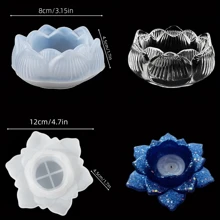 Set Of 2 Silicon Candle Molds And Epoxy Resin Casting Molds, DIY Candle Mold Casting Molds, 2pcs Resin Silicon Mold Set For Candle, Jewelry Box, Tea Light Holder, And Tabletop - White - View 4