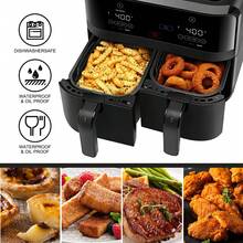 2 包硅胶空气炸锅内胆适用于 8QT 和 10QT 空气炸锅 Foodi Dual，可重复使用硅胶空气炸锅篮适用于 DZ550 DZ401 AF300UK AF400UK 空气炸锅配件 - 黑色 - 查看 3