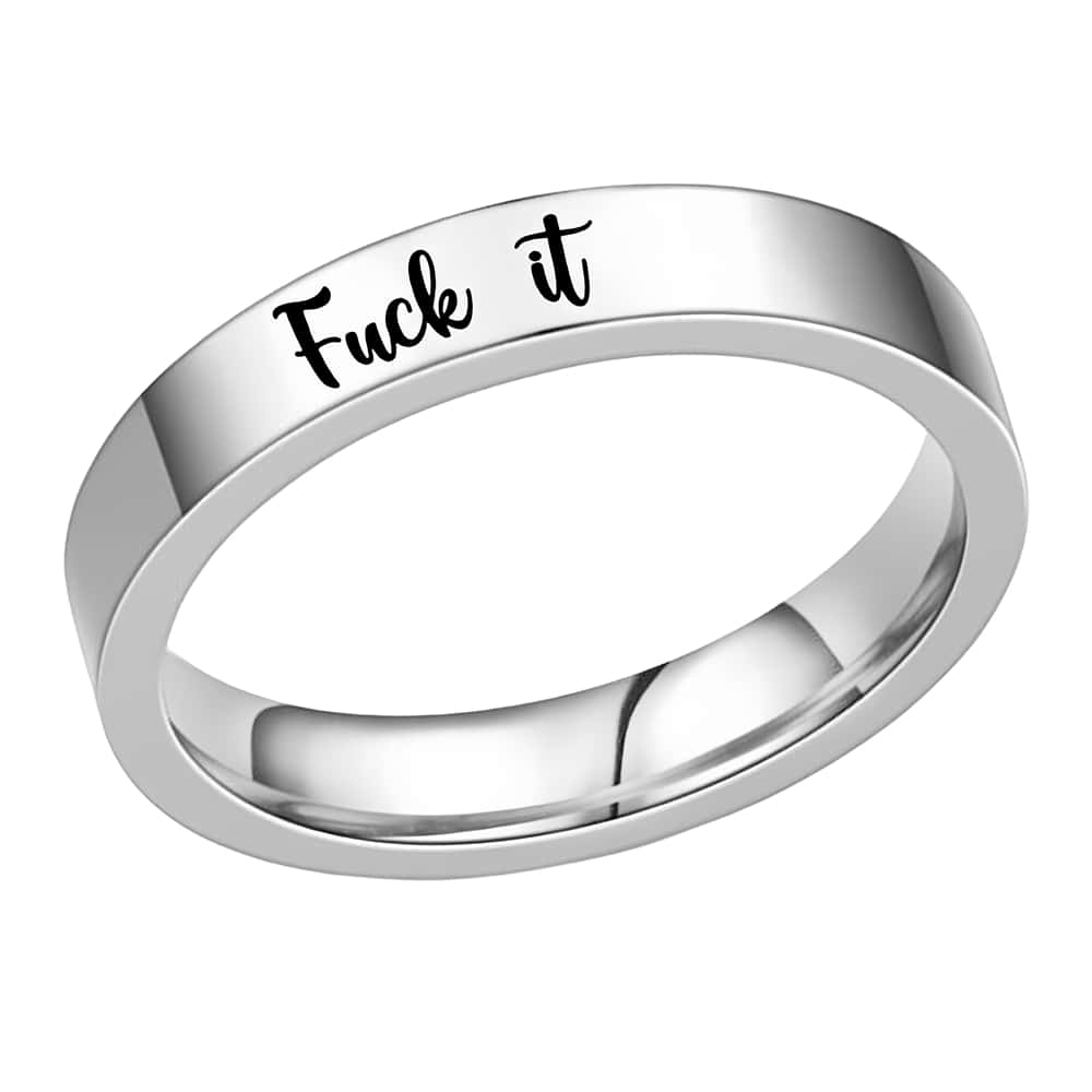 1pc Hip Hop Style Stainless Steel Jewelry  It Letter Women Friendship Ring BFF Matching Rings Men Band Ring For Halloween Party Easter Costume Accessories, Non-Fading