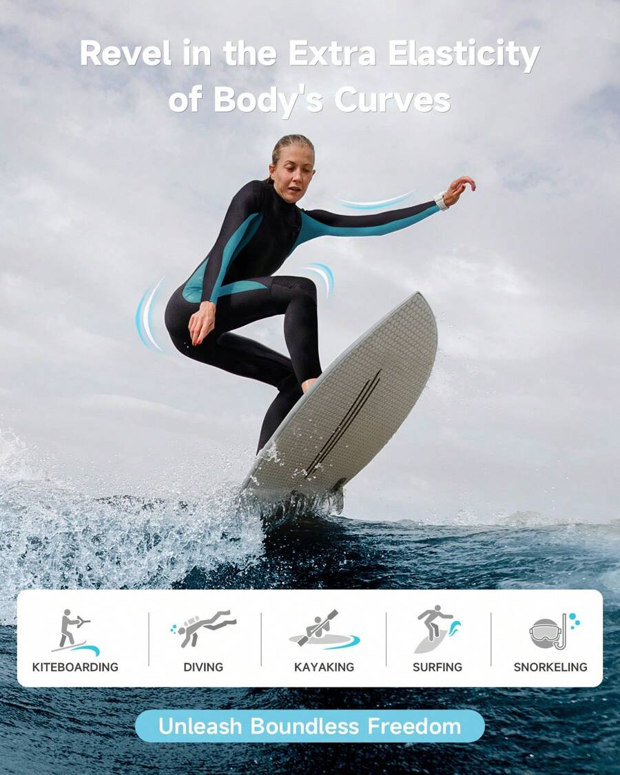 Divmystery Wetsuit Women (9 Sizes) Super Stretchy 3/2mm Full Body