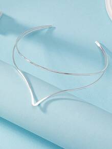 1pc Simple Wire Cuff Choker - Silver - View 2