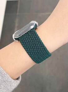 1pc Comfortable Elastic Nylon Braided Watch Band Replacement Strap, Compatible With Apple Watch Ultra/SE/11/10/9/8/7/6/5/4/3/2/1 45/49/38/40/41/42/44/46mm, Unisex - Olive Green - View 3