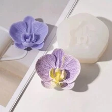 1 pieza Nuevo molde de silicona con forma de rosa, herramienta de molde de decoración 3D de mariposas orquídea para velas de jabón, artesanía de resina y arcilla polimérica, suministros hechos a mano para decoración de regalos de boda, graduación y fiesta de cumpleaños