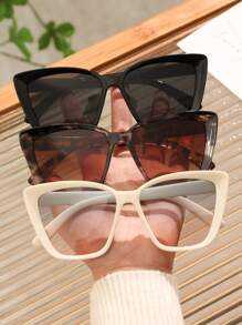 3pcs Women Cat Eye For Daily Travel Take Photo Vintage Glasses For Summer Beach Vacation,Outdoor,Travel - Color - View 2