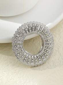 1pc Zinc Alloy Korean Style Fashionable Faux Pearl & Rhinestone Decor Simple & Elegant Scarf Buckle Dual-Use Brooch Shawl Pin Accessory Dual-Use Scarf Buckle Valentine's Day Valentines - A - View 15