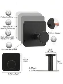 Móc dán bằng thép không gỉ, Móc dán chịu lực, Móc treo tường bằng thép không gỉ chống thấm nước dùng để treo áo khoác, quần áo, chậu cây, dụng cụ làm vườn, đồ dùng nhà bếp, chảo, nồi, thìa, mũ, khăn tắm, áo choàng, giá treo tường - dùng cho phòng tắm và phòng ngủ. Móc chịu lực phù hợp cho phòng ngủ, phòng tắm, vòi sen, nhà bếp, lớp học, nhà để xe, căn hộ, ký túc xá sinh viên, tủ, tủ lạnh, đồ dùng học tập, dụng cụ sắp xếp và hầu hết các loại phụ kiện phòng tắm. - màu đen - Xem 6