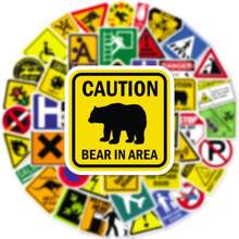 100张警告标志涂鸦贴纸，适用于吉他、滑板、水瓶、保险杠、头盔、滑雪板、笔记本电脑、手机壳、冰箱门、行李箱、摩托车、汽车等，DIY涂鸦贴纸，完美礼物 - 青檸色 - 查看 3