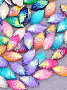 100piezas 7*15mm Mezcla de colores conchas de rhinestones de resina Piedras de cristal No Hotfix Strass Appliques - Color de mezcla aleatoria - Ver 2
