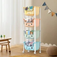 Carrito Organizador de Colores con Rueditas Almacenaje de 4 Niveles Para Accesorios Blancos - Multicolor - Ver 4