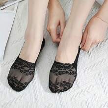 5 pares de calcetines náuticos con cordones para deportes al aire libre, calcetines finos de verano para mujer, calcetines invisibles antideslizantes de silicona poco profunda, calcetines cortos antideslizantes - Multicolor - Ver 4