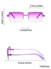 4副时尚方形男士眼镜，沙滩配饰，适合夏季海滩度假、户外活动和旅行。 - 彩色 - 查看 2