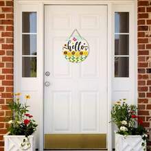 Hello Summer Door Sign Farmhouse Sunflower Summer Front Door Decor Sign Welcome Summer Hanging Sign For Home Wall Front Door Kitchen Office Decorations - Yellow - View 2