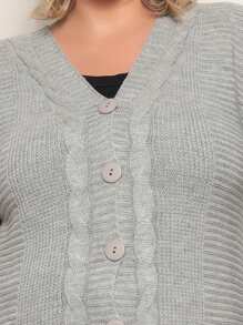 Plus Size Cardigans - Grey - View 2