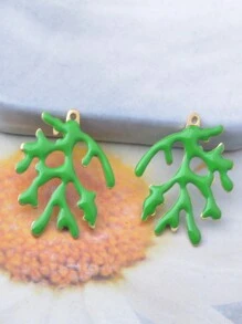 4pcs Copper Double-Sided Enamel Coral Branch Charms Pendant Jewelry Accessories For Women DIY Earrings/Bracelets/Necklaces, Mother Day Gift, Graduation Gift