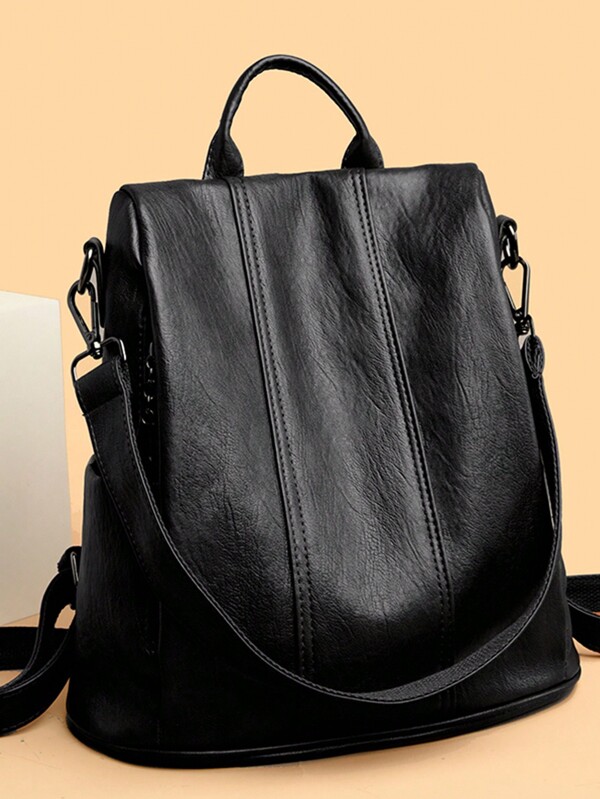 Casual Women Leather Backpack Designer Shoulder Bags For Women 2024 Back Pack School Bags For Teen Girls, School Bag, Portable, Laptop Compartment, Large Capacity, For Teen Girls Women College Students, Boys And Men, College, Middle School, High School, Outdoors, Travel, Outings, Elementary School, Office
