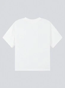 zosee Camiseta de Manga Curta para Meninas com Estampa de Coração e Flores, Branca, Roupas de Verão 2024 para Meninas, Camiseta de Meia Manga para Meninas
