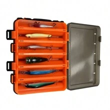 1pc Portable Fishing Lure Tackle Box With Handle - Multicolor - View 8